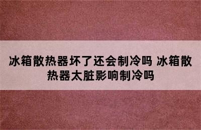 冰箱散热器坏了还会制冷吗 冰箱散热器太脏影响制冷吗